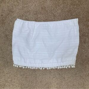 Lucca Couture White Bandeau‎ Crop Top Size Small